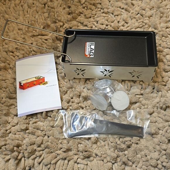 New Crofton Mini Raclette Set Portable Foldable Non-stick Roasting Melting Tray - Picture 2 of 8